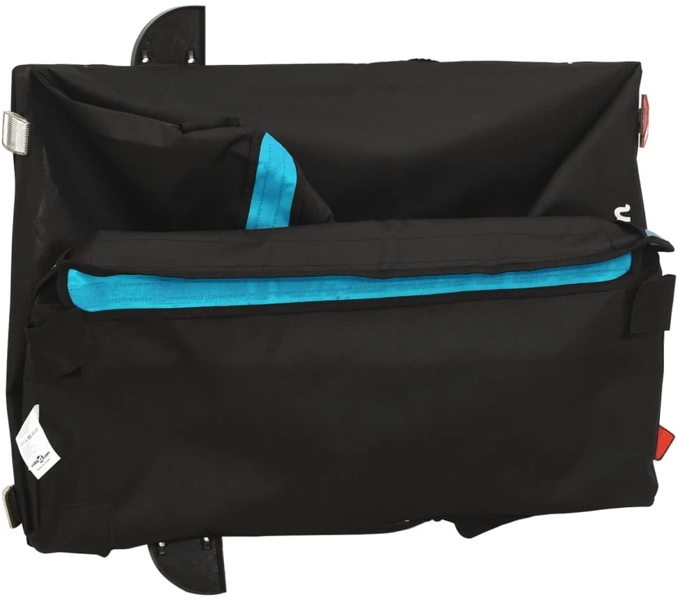 Dviračio priekaba, juodos ir mėlynos spalvos, 45kg, geležis