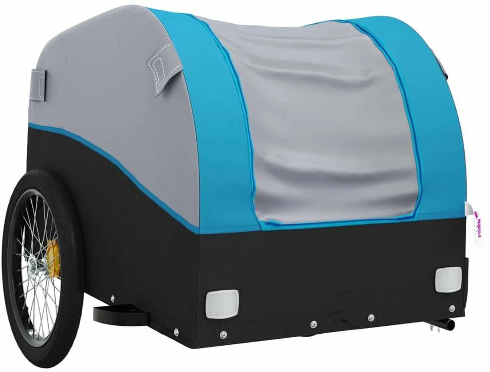 Dviračio priekaba, juodos ir mėlynos spalvos, 30kg, geležis