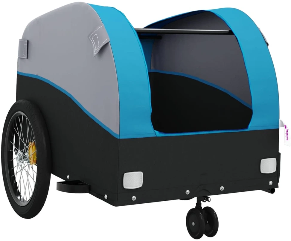 Dviračio priekaba, juodos ir mėlynos spalvos, 30kg, geležis