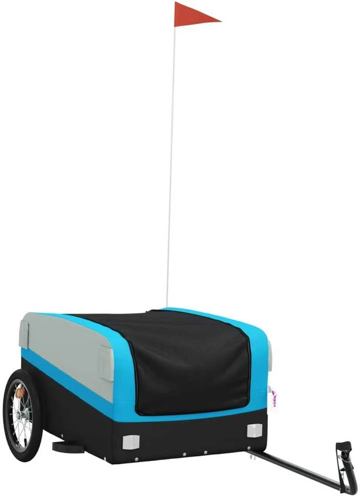 Dviračio priekaba, juodos ir mėlynos spalvos, 45kg, geležis
