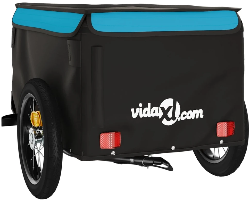 Dviračio priekaba, juodos ir mėlynos spalvos, 30kg, geležis