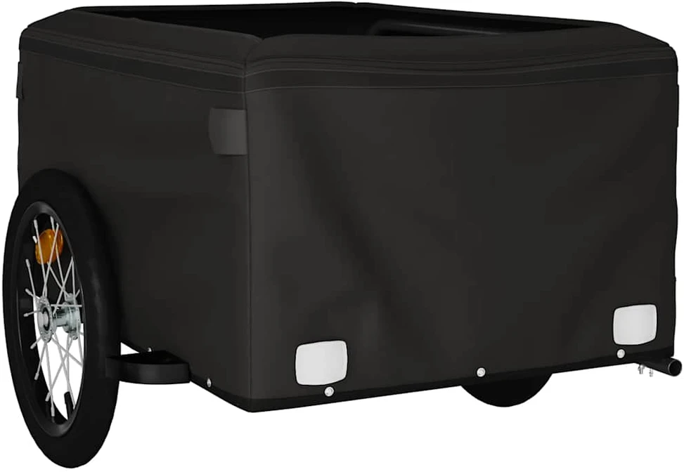 Dviračio priekaba, juodos ir oranžinės spalvos, 45kg, geležis