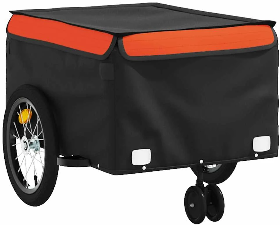 Dviračio priekaba, juodos ir oranžinės spalvos, 45kg, geležis