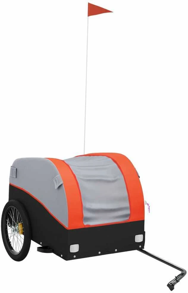 Dviračio priekaba, juodos ir oranžinės spalvos, 45kg, geležis