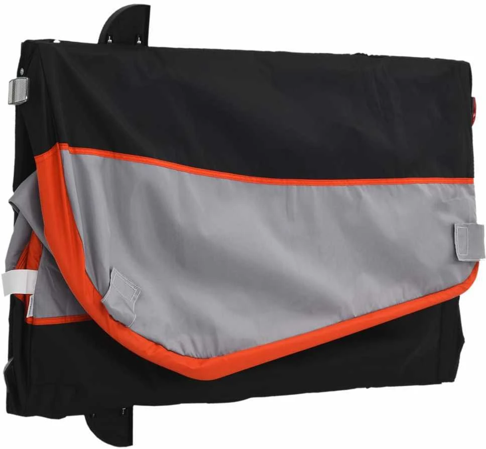 Dviračio priekaba, juodos ir oranžinės spalvos, 30kg, geležis