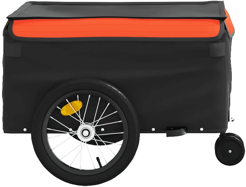 Dviračio priekaba, juodos ir oranžinės spalvos, 45kg, geležis