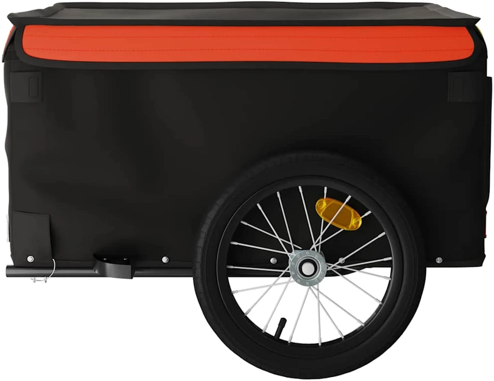 Dviračio priekaba, juodos ir oranžinės spalvos, 45kg, geležis