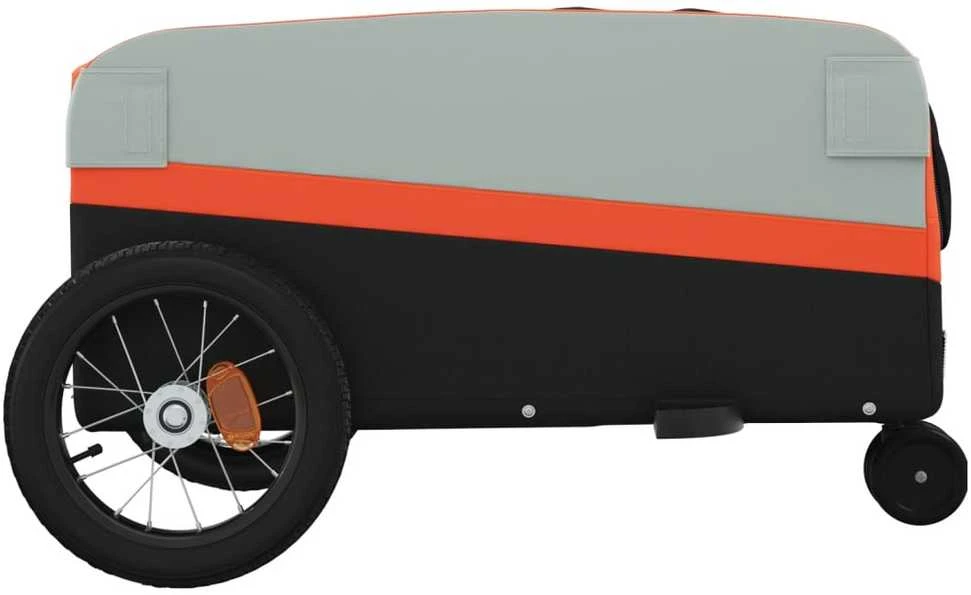 Dviračio priekaba, juodos ir oranžinės spalvos, 30kg, geležis