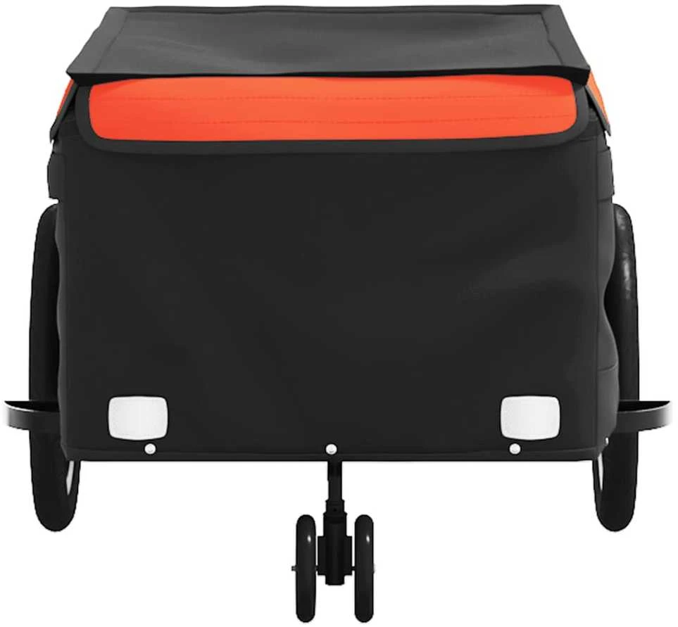Dviračio priekaba, juodos ir oranžinės spalvos, 45kg, geležis