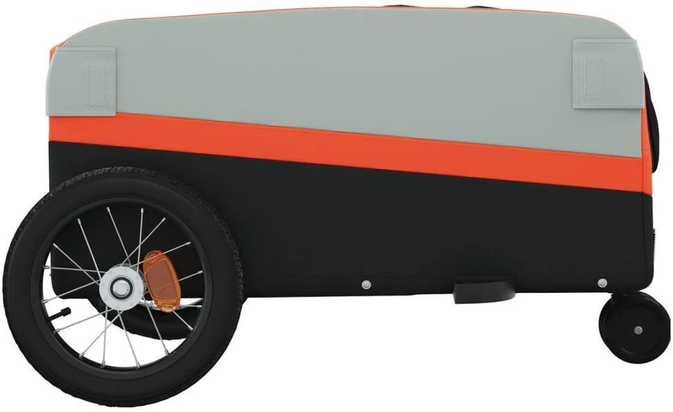 Dviračio priekaba, juodos ir oranžinės spalvos, 30kg, geležis