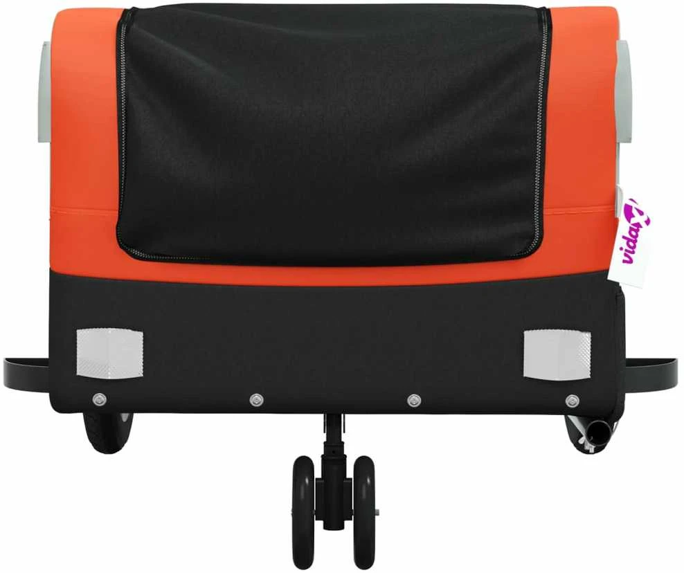 Dviračio priekaba, juodos ir oranžinės spalvos, 30kg, geležis