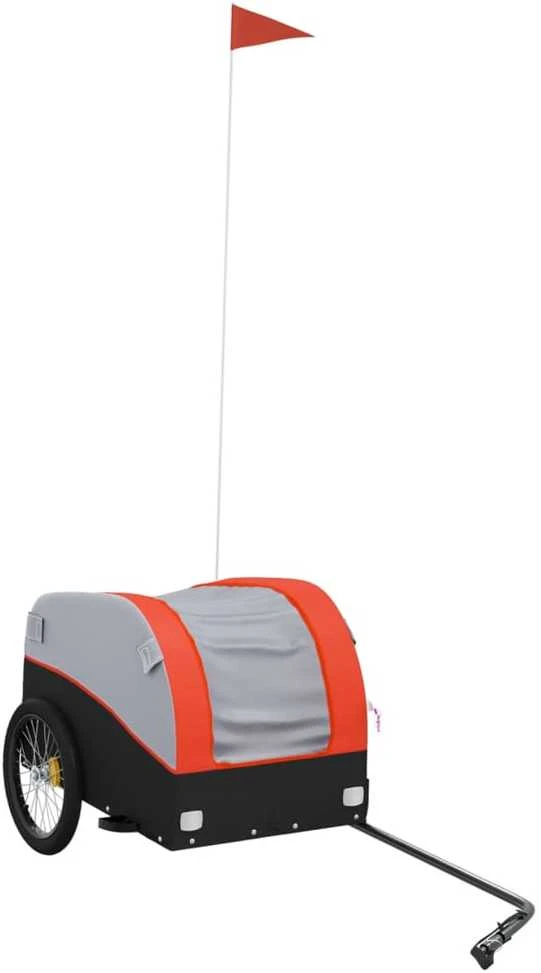 Dviračio priekaba, juodos ir oranžinės spalvos, 30kg, geležis