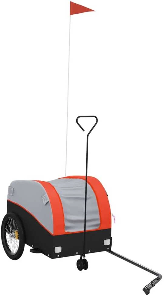 Dviračio priekaba, juodos ir oranžinės spalvos, 30kg, geležis
