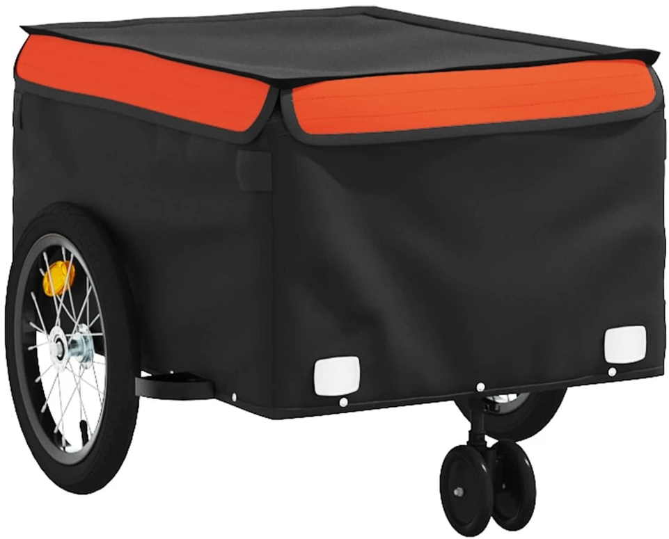 Dviračio priekaba, juodos ir oranžinės spalvos, 45kg, geležis