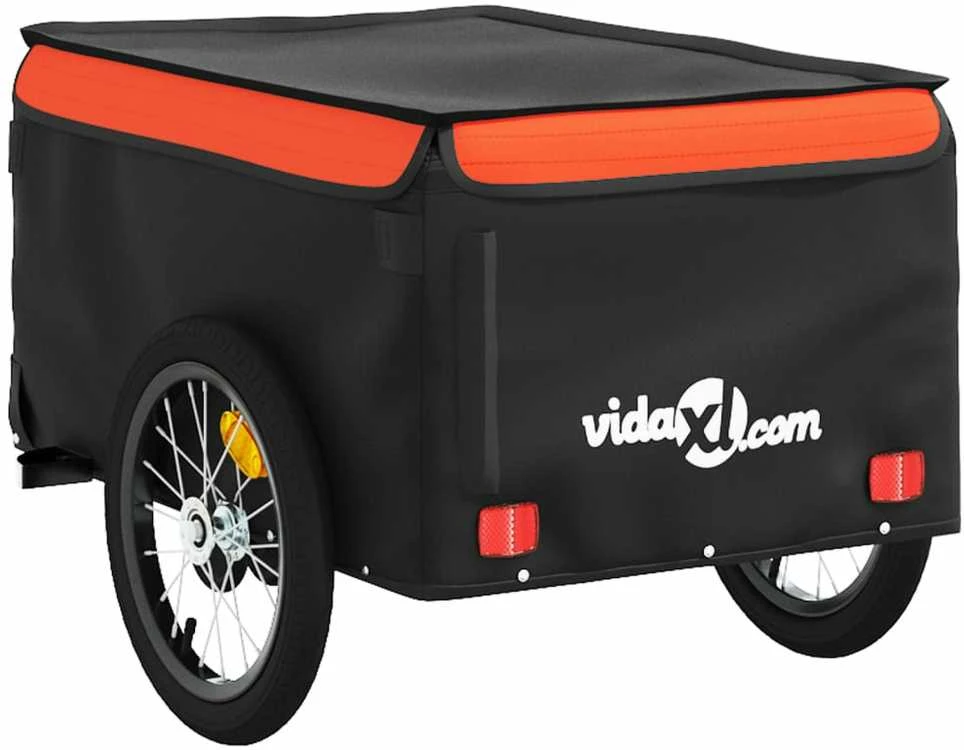 Dviračio priekaba, juodos ir oranžinės spalvos, 45kg, geležis