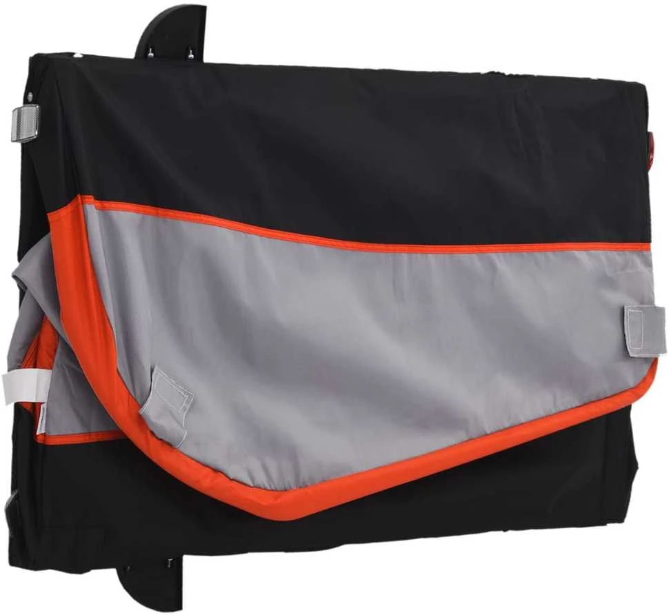 Dviračio priekaba, juodos ir oranžinės spalvos, 45kg, geležis