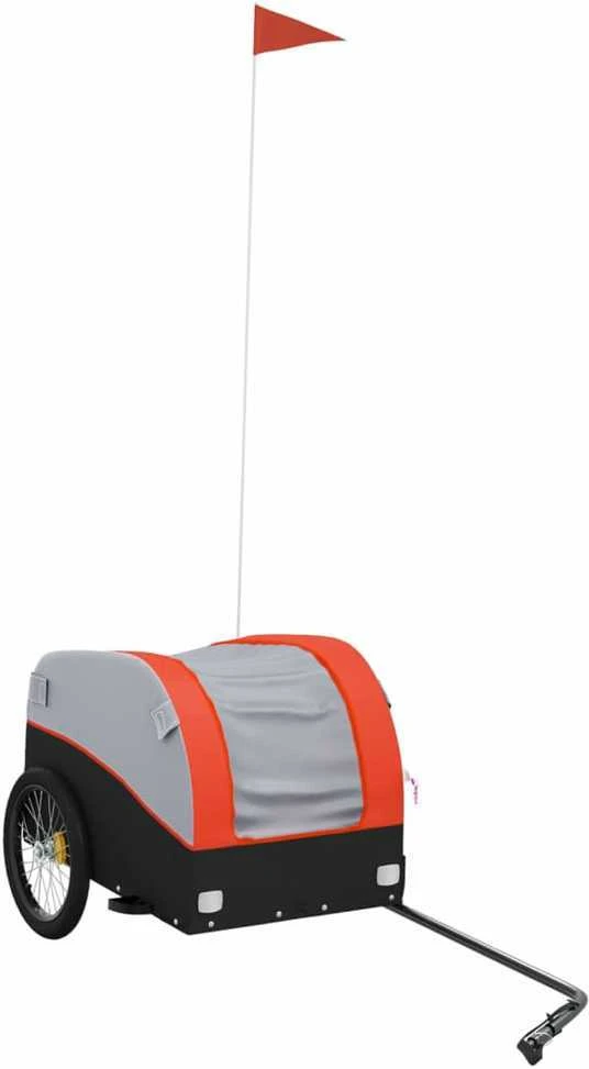 Dviračio priekaba, juodos ir oranžinės spalvos, 30kg, geležis