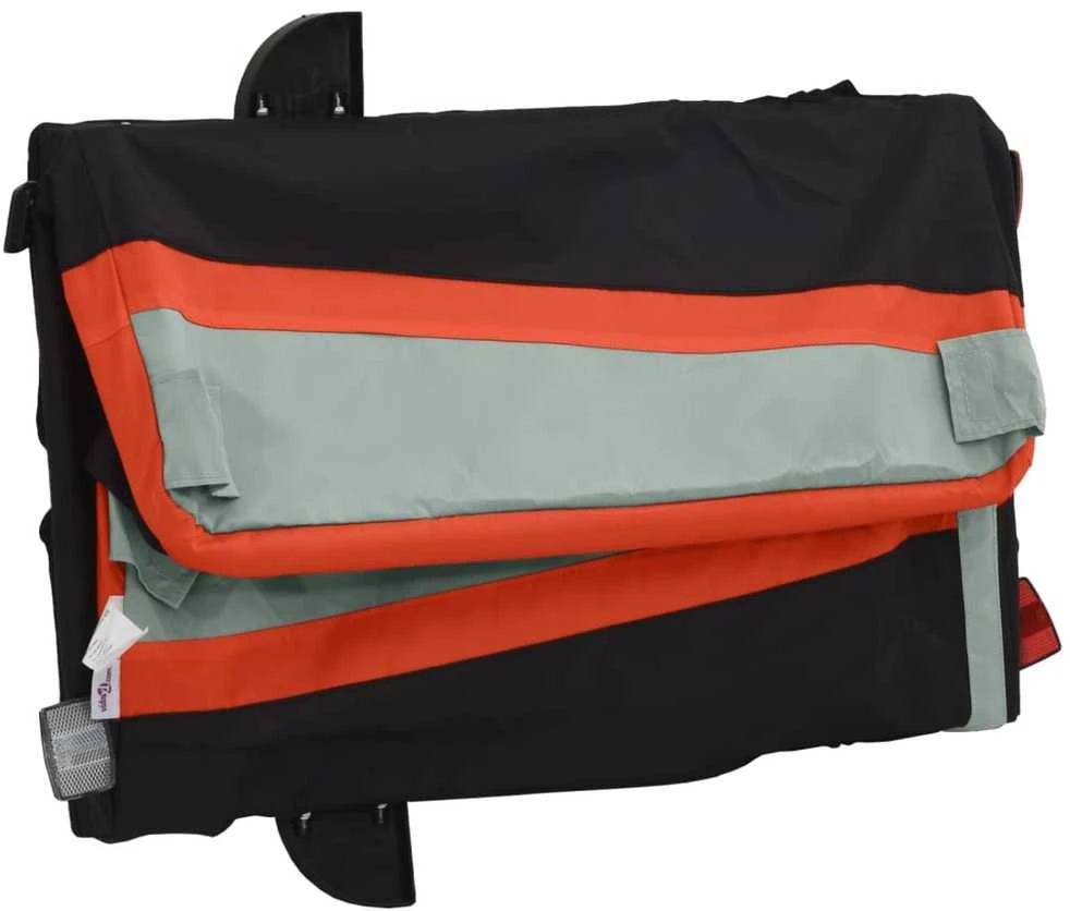 Dviračio priekaba, juodos ir oranžinės spalvos, 30kg, geležis