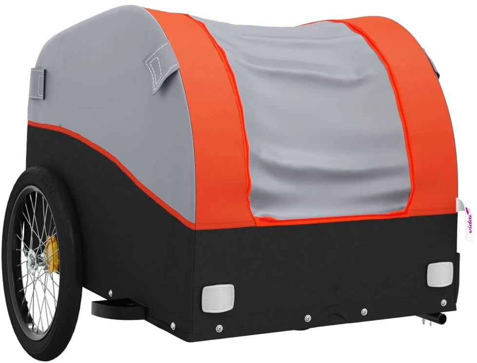 Dviračio priekaba, juodos ir oranžinės spalvos, 30kg, geležis