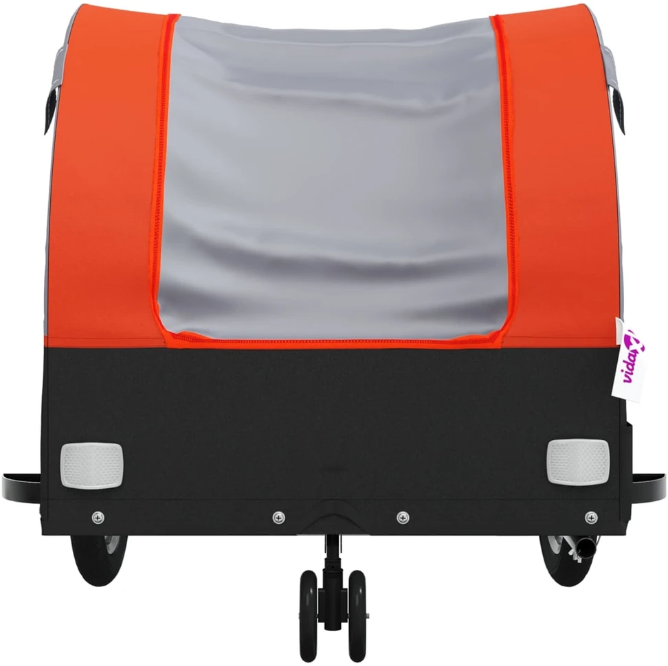 Dviračio priekaba, juodos ir oranžinės spalvos, 30kg, geležis