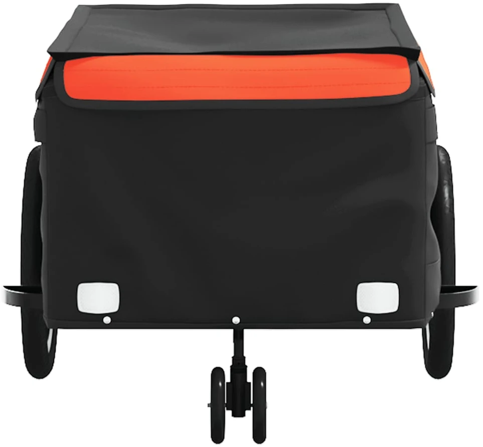 Dviračio priekaba, juodos ir oranžinės spalvos, 45kg, geležis