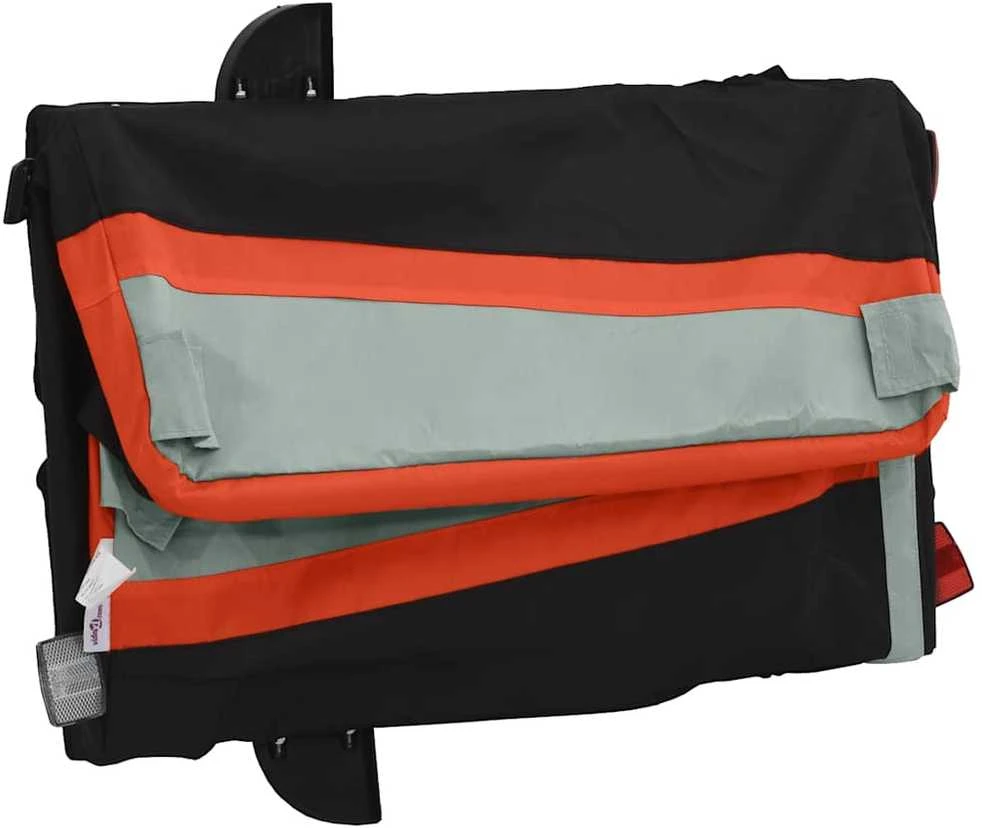 Dviračio priekaba, juodos ir oranžinės spalvos, 45kg, geležis