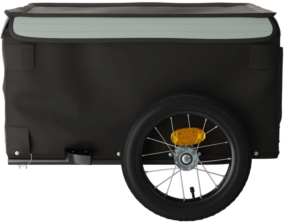 Dviračio priekaba, juodos ir pilkos spalvos, 30kg, geležis