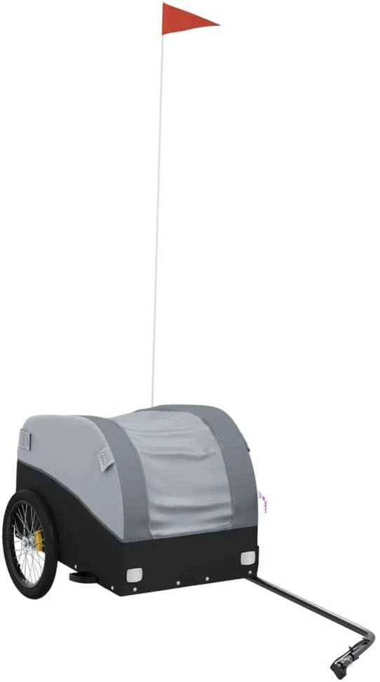 Dviračio priekaba, juodos ir pilkos spalvos, 30kg, geležis