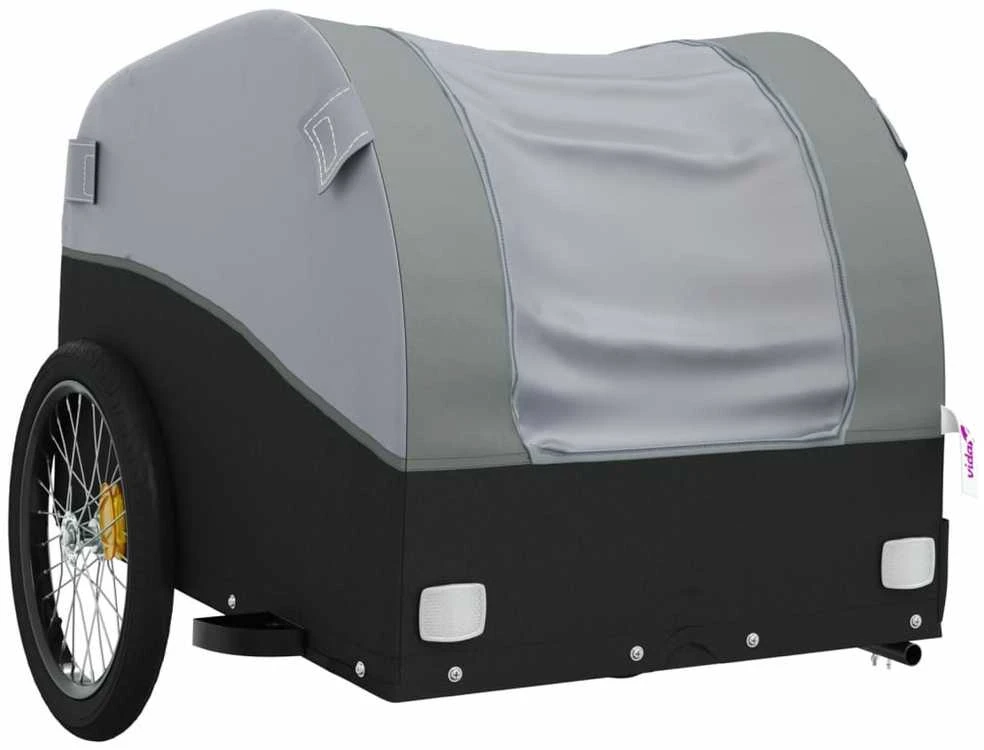Krovininė dviračio priekaba, juoda ir pilka, 45kg, geležis