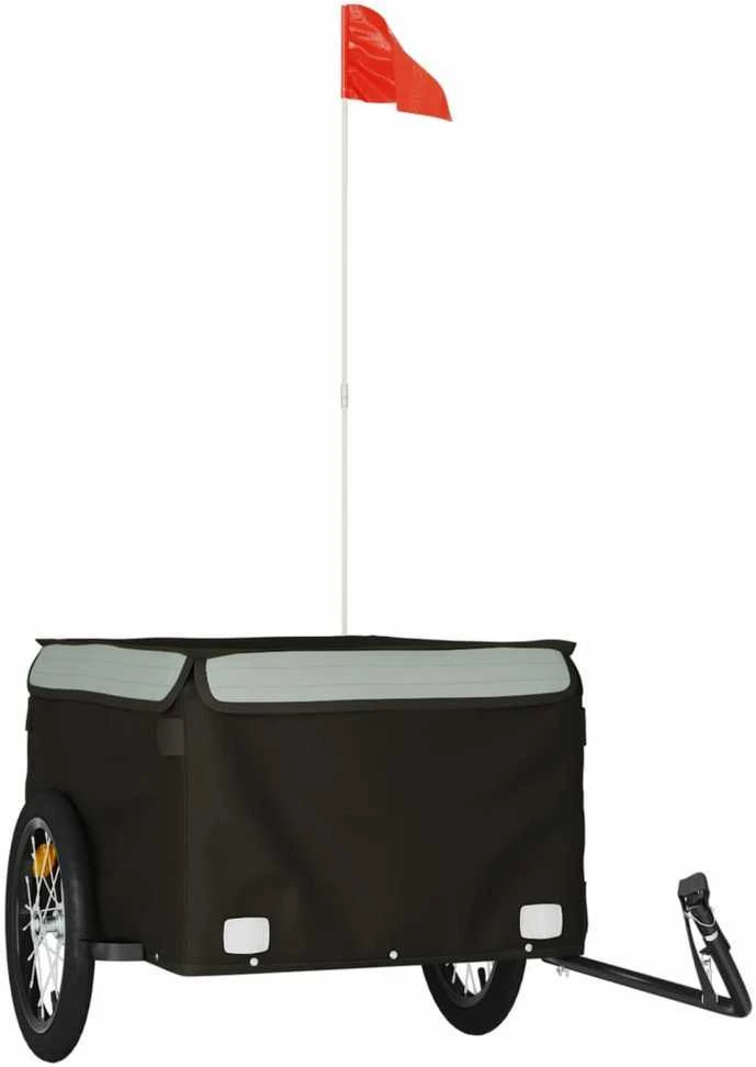 Dviračio priekaba, juodos ir pilkos spalvos, 45kg, geležis