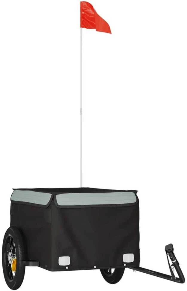 Dviračio priekaba, juodos ir pilkos spalvos, 30kg, geležis