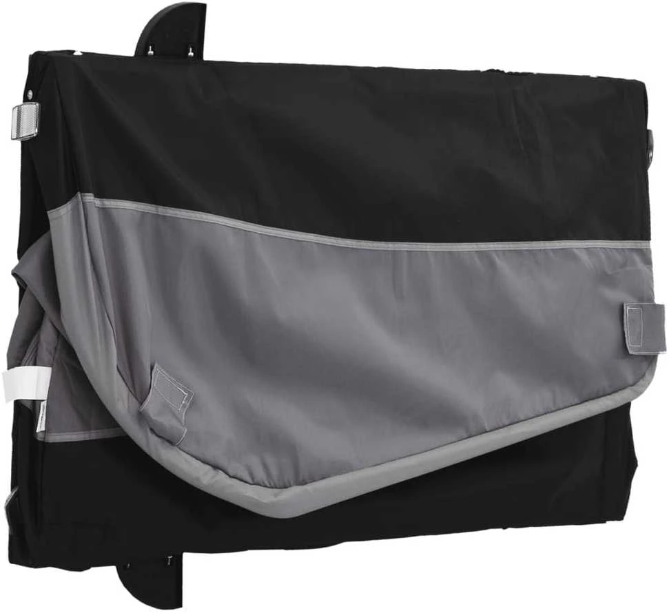 Dviračio priekaba, juodos ir pilkos spalvos, 45kg, geležis