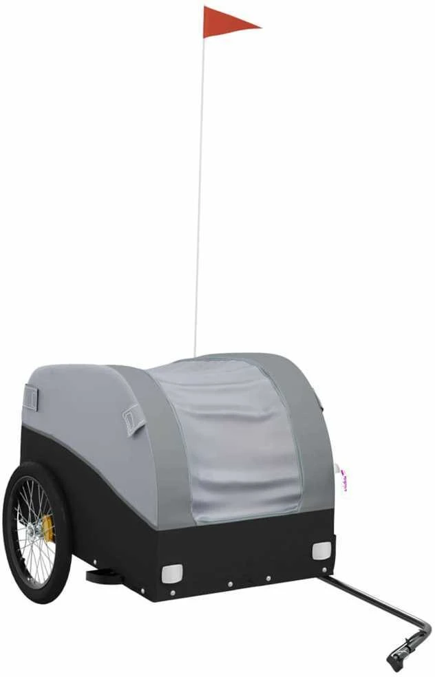 Krovininė dviračio priekaba, juoda ir pilka, 45kg, geležis