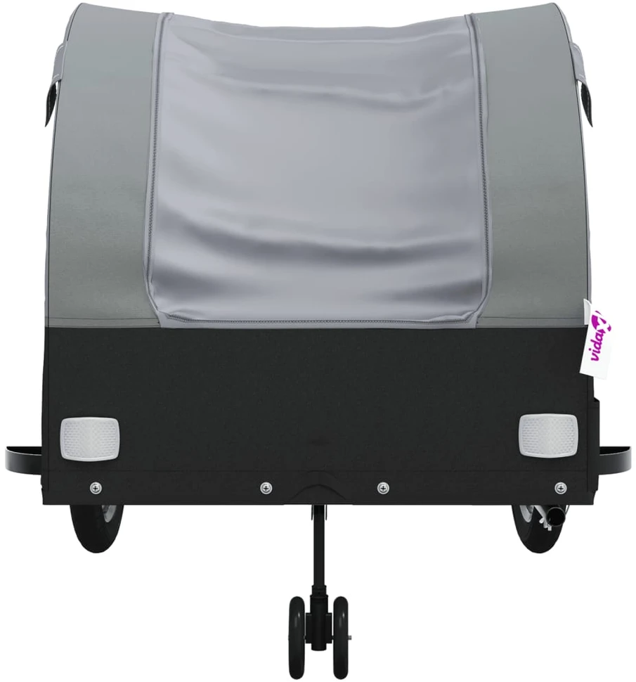 Dviračio priekaba, juodos ir pilkos spalvos, 45kg, geležis