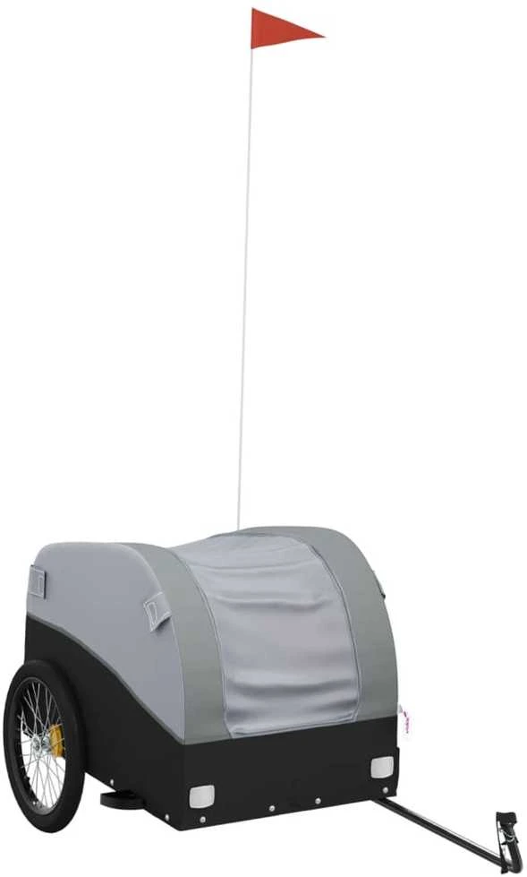 Krovininė dviračio priekaba, juoda ir pilka, 45kg, geležis