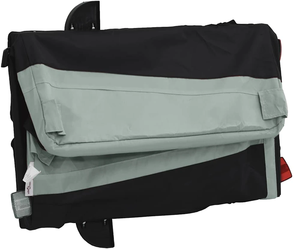 Dviračio priekaba, juodos ir pilkos spalvos, 45kg, geležis