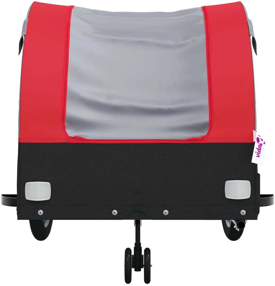 Dviračio priekaba, juodos ir raudonos spalvos, 45kg, geležis