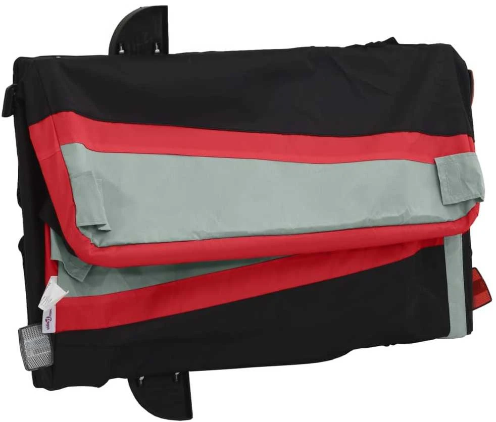 Dviračio priekaba, juodos ir raudonos spalvos, 30kg, geležis