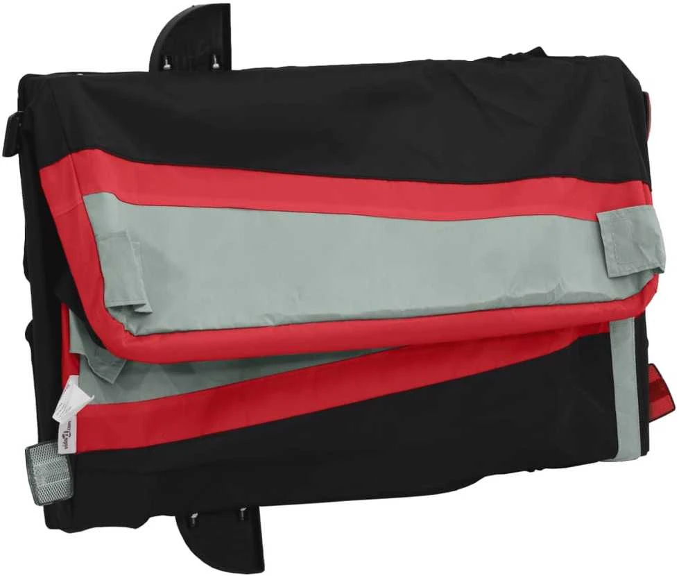 Dviračio priekaba, juodos ir raudonos spalvos, 45kg, geležis