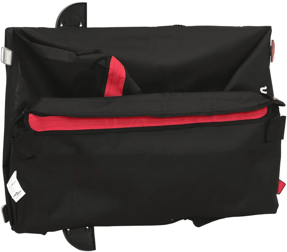 Dviračio priekaba, juodos ir raudonos spalvos, 45kg, geležis