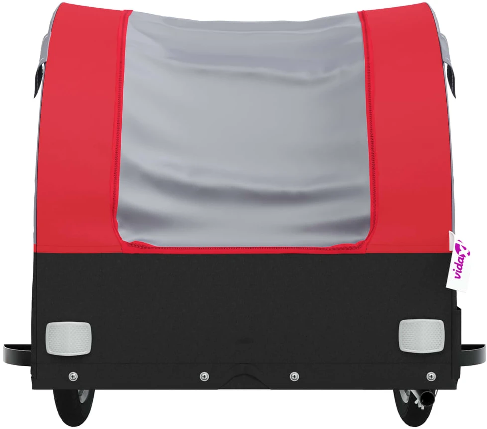 Dviračio priekaba, juodos ir raudonos spalvos, 45kg, geležis