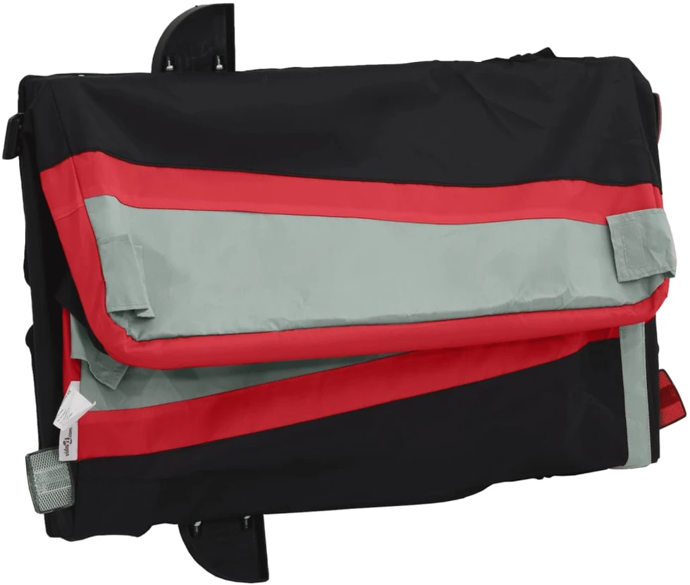 Dviračio priekaba, juodos ir raudonos spalvos, 45kg, geležis