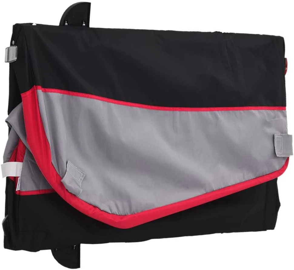 Dviračio priekaba, juodos ir raudonos spalvos, 45kg, geležis