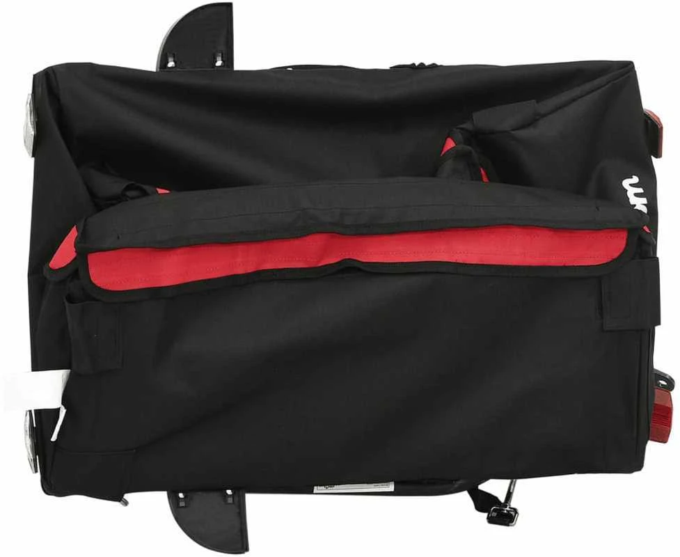 Krovininė dviračio priekaba, juoda ir raudona, 30kg, geležis