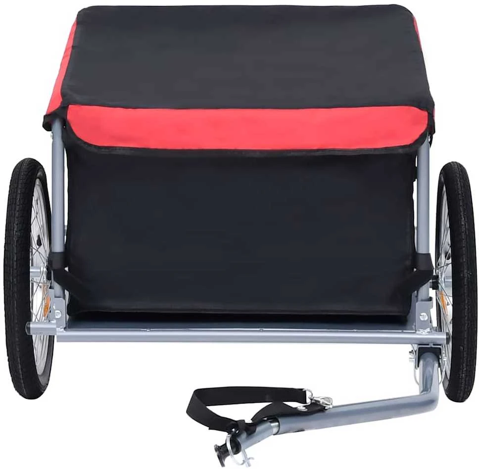 Dviračio priekaba, juodos ir raudonos spalvos, 65kg