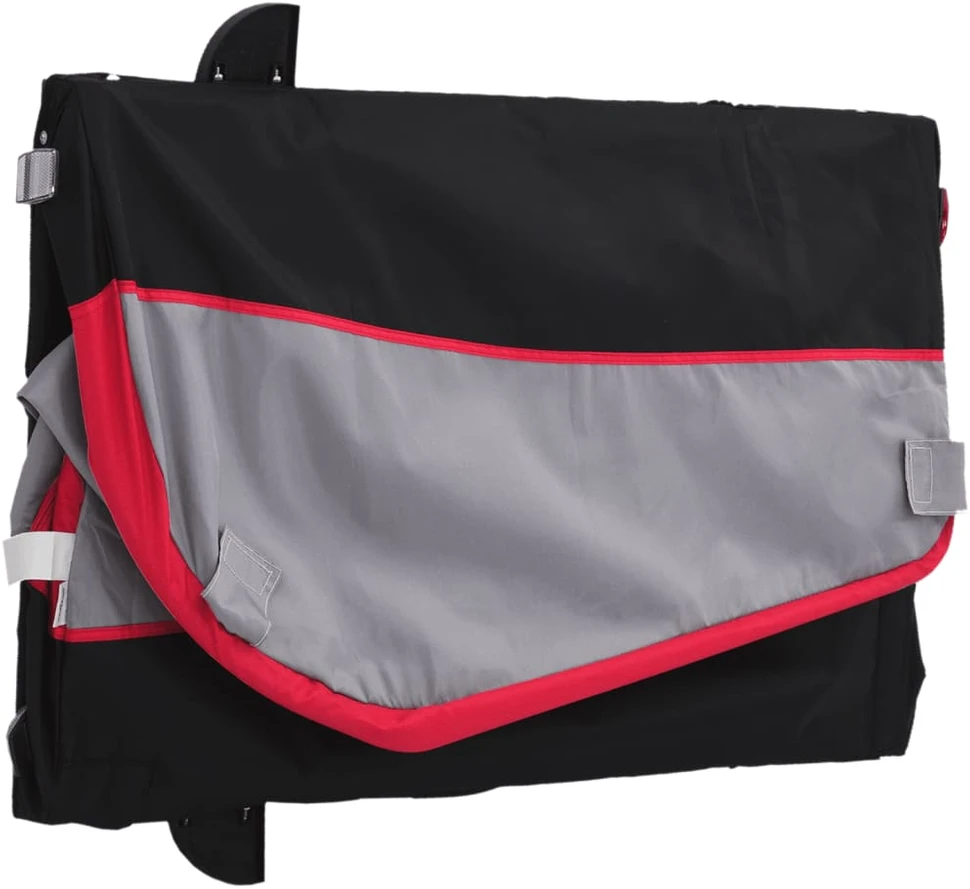 Dviračio priekaba, juodos ir raudonos spalvos, 45kg, geležis