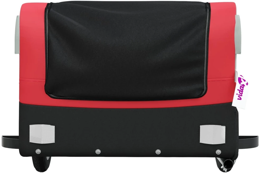Dviračio priekaba, juodos ir raudonos spalvos, 30kg, geležis