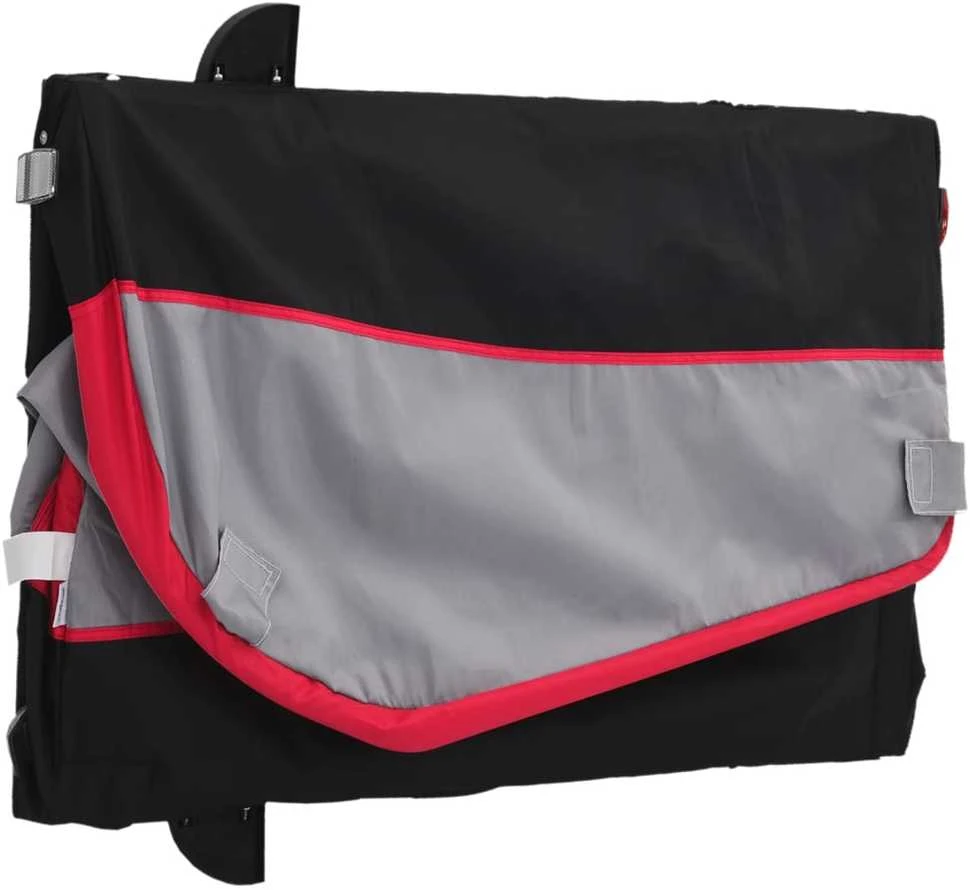 Dviračio priekaba, juodos ir raudonos spalvos, 45kg, geležis