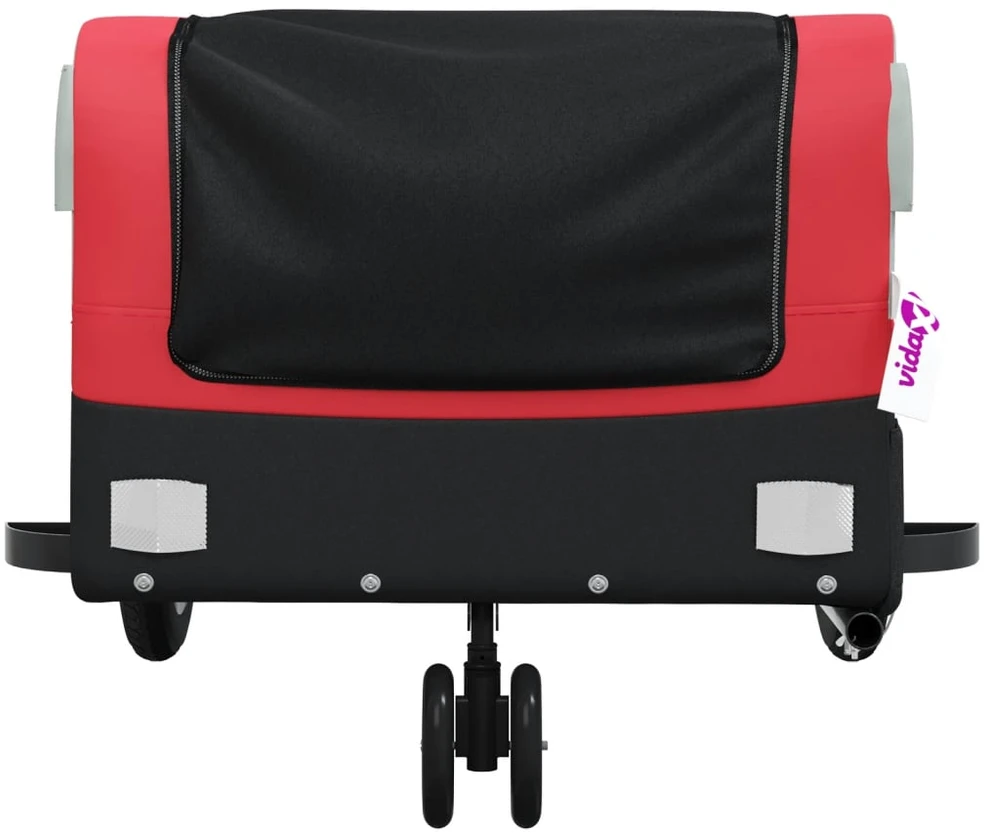 Dviračio priekaba, juodos ir raudonos spalvos, 30kg, geležis