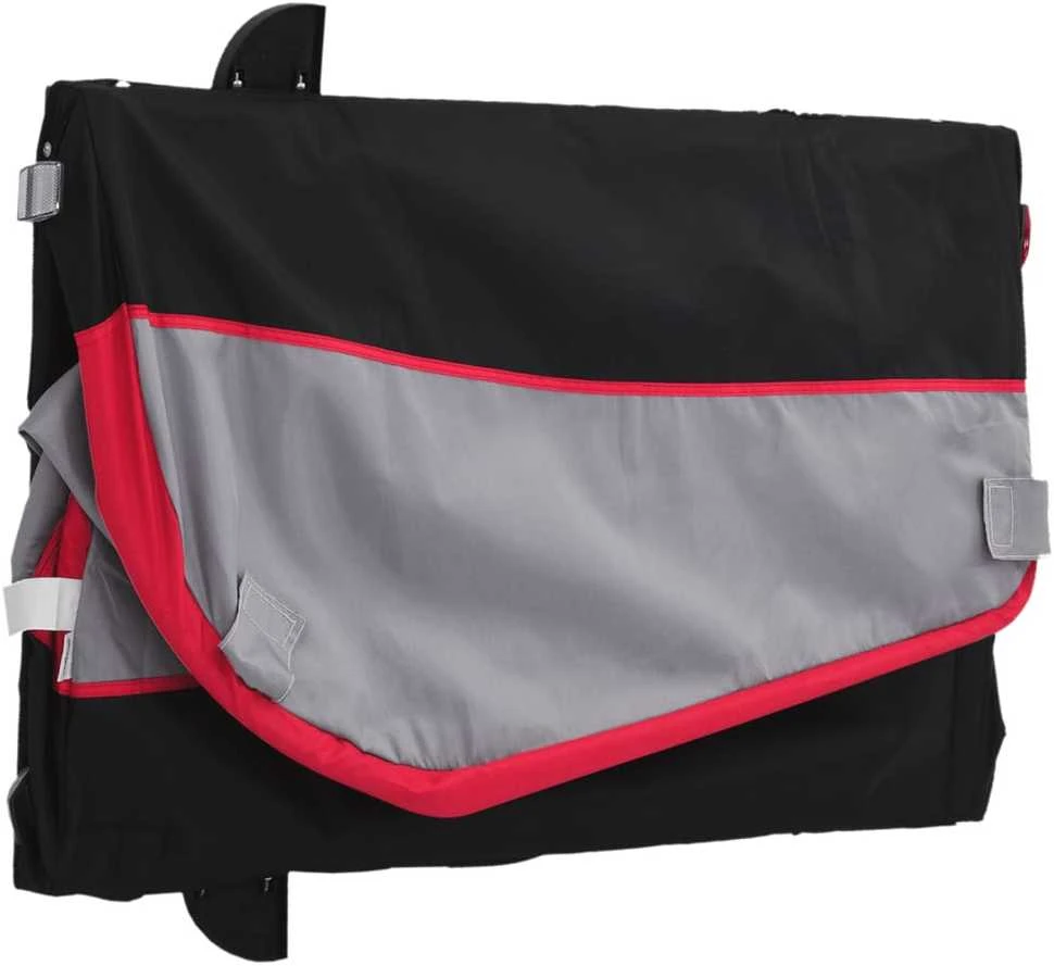 Dviračio priekaba, juodos ir raudonos spalvos, 45kg, geležis